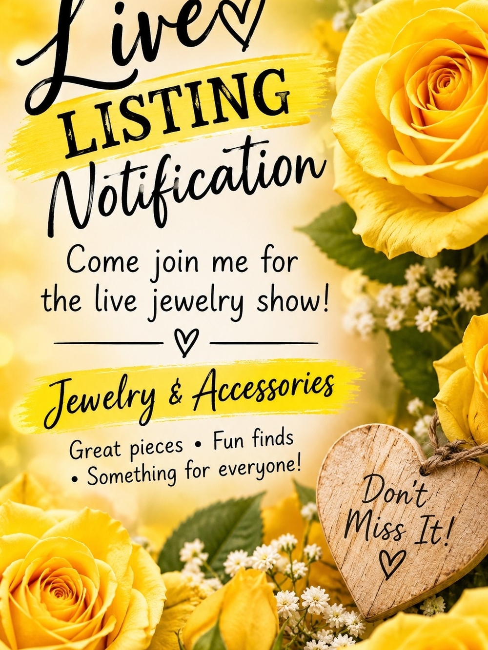 Live Listing Notifications 🌹💛